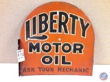 Liberty Motor Oil Painted Metal Sign 22x22.