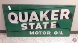 Quaker State Motor Oil Painted Metal Sign 71 1/2 x 36.