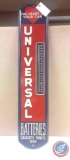 Universal Batteries Thermometer painted metal sign 8x34.