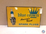 Blue Crown Americas Finest Spark Plugs... Painted Metal sign 24x15.