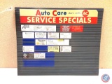 Auto Care Service Specials Plastic sign 26x21.