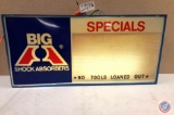 Big A Shock Absorbers Plastic sign 371/2x171/2x6.