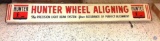 Hunter Wheel Aligning Lighted Plastic Sign 751/2x10. (light does not work)