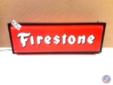 Firestone Lighted Plastic sign two sided 36x12x6.