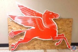 Vintage Mobilgas Pegasus Metal Porcelain Sign 93x70