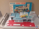 Vintage Wards Riverside Service Station in original Box with a assorted items for the service