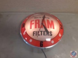 Light Up Fram Filters Clock 15x15x4.