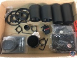 (1) Flat contains Nightforce...Flip-up Lens, Hawke Sport Optics Accessories and assorted other scope