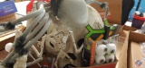 (1) Box of Large Skull, Pkg Eyeballs, Skelton, Spider, Axe
