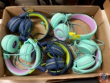 One Flat of 5pair Kids wired Headphones.