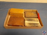 (2) Boxes of Vintage Printer's Dies, (1) Lufkin Rule Co. Micrometer Depth Gage w/Wood Box, (1)