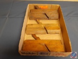 (3) Antique wood planes; (1) Sandusky Tool Co. Ohio 5/16 M Sontas, (1) Made in st. louis mo. 13; (1)