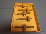 (5) Antique wood marking and measuring scribe and tools.