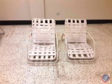 (2) Outdoor Aluminum Frame Plastic Webbing Chairs 19