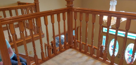 Spindle...Railing, 6 spindles 34" long and 37" tall including wall caps, 19 spindles to newel