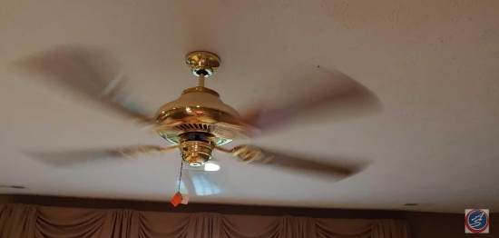Gold Plated Ceiling Fan, 7 inserted ceiling cam lights
