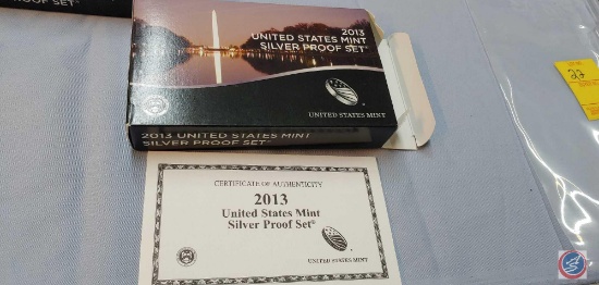 2013 UNITED STATE MINT SILVER PROOF SET CERTIFICATE OF AUTHENTICITY W/ PRESIDENTIAL SET...