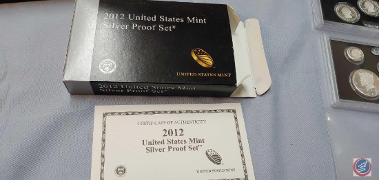 2012 UNITED STATES MINT SILVER PROOF SET CERTIFICATE OF AUTHENTICITY W/ PRESIDENTIAL SET...