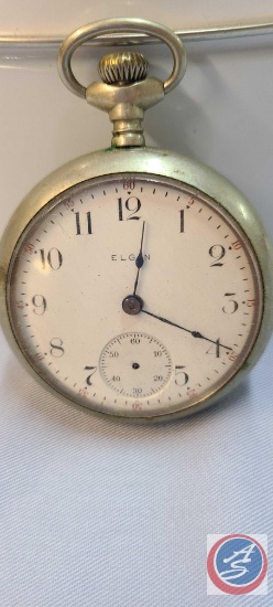 (2) Elgin gold tone... pocket watch, Vintage silver tone pocket watch...