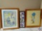 (1) Framed Picture of Butterfly's, (1) Holly Hobbie Framed Picture, (1) Framed Bird Picture. Approx