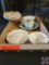 (1) Flat of assorted Vintage Dishes, (1) Tillowitz Bowl, (2) Limoges France Plates, (1) Vintage Tea