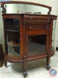 Antique Hutch With Curved Glass on both sides; Approx. 42