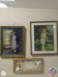 (3) Pictures in Frames, (1)...Nice Old Zula Kenyon Print 