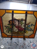 (1) Stain Glass flower basket approx measurements are: 11 3/4