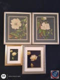 Assorted Framed Flower Pictures