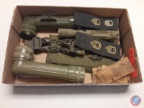 (1) Flat of Army Flashlights and Patches.