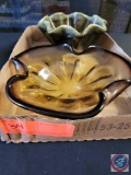 (1) Gold Glass Bowl, (1) Hull U.S.A. Bowl.