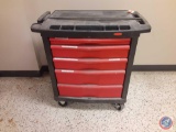 1 Rubbermaid tool cabinet with five drawers