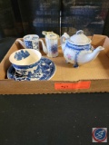 (1) Flat of assorted China to many to list; tea pots , tea cup and saucers.