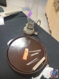 (1) Antique Kerosene Lamp, (2) Antique syringes body temperature Glass Mercury Thermometer.