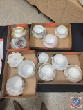 (3) Flats of assorted China tea saucers and cups.