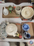 (4) Flats of assorted stuff; (1)...Wedgwood Jasperware Vintage 4? Etruscan Jug, Wedgewood pale blue