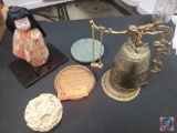 Assorted Items; Marble Coaster, Wood Cheese Cutting Board, Japanese Doll, Japanese Puzzle, Korean