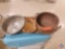 Copper pot, silver pan and copper plate...