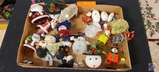 (1) Flat of assorted Christmas Decorations.