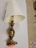 gold lamp with shade wall plug in '