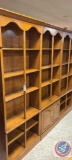 All together 3 wall wooden shelving 10in x 78tall x 30 wide...