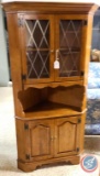 Wood Hutch with 2 Glass Doors, 2 Small doors on bottom, approx measurements are : 74