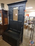entry way bench with... drawers, mirror and coat hooks... approx measuring 78 T x 39 W x 18 D