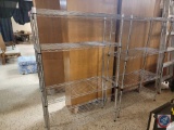 metal racks shelving... 2 pc 4 shelf each approx 35 w x 55 T x 14 D...
