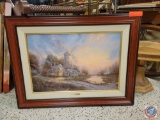 large framed photo The Wind of the Spirit Windmill Collection Thomas Kinkade measuring 36x27