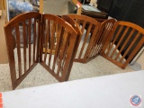 3 sections unfolding wooden gated pieces ech section measuring approx... each section measuring 45x3