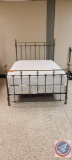 Queen pillow top... mattress & box... springs... with head & foot metal frame included... bed rails 