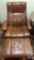 Light Brown Leather Chair with foot stool....