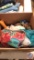 (5) Boxes of assorted sheets, blanket, stuffed animals, Belts & Scarves etc...