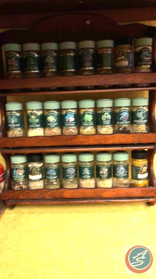 Spice Rack with assorted Spices.